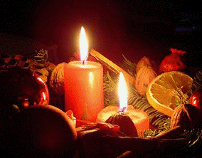 Анимированная картинка горящих свечей