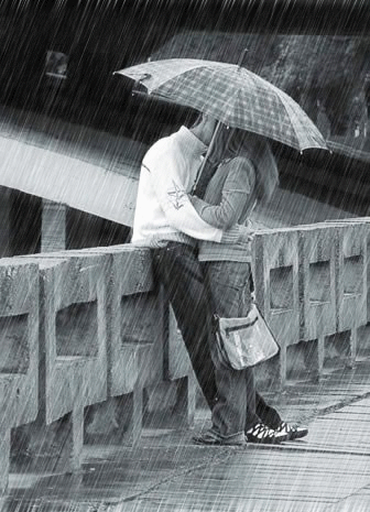 влюбленная пара под дождем