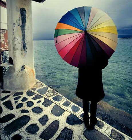 разноцветный зонтик